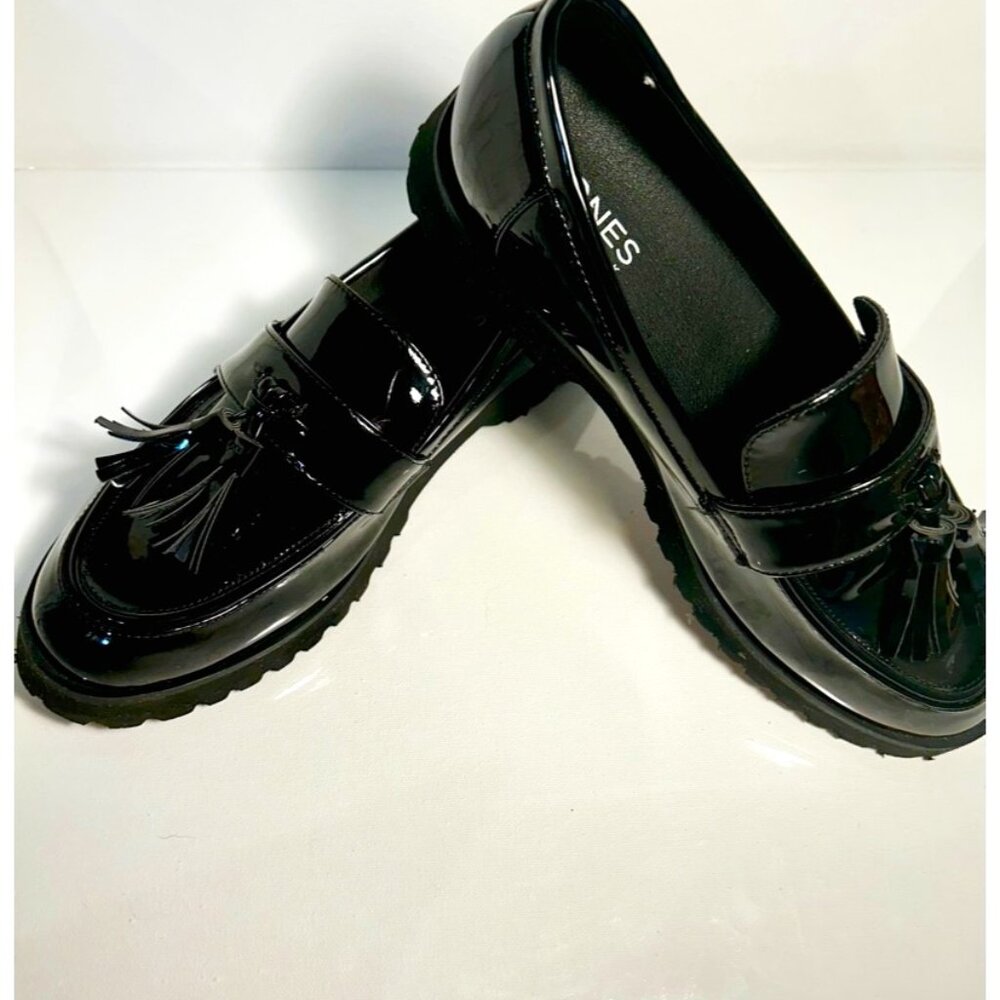 JONES NEW YORK Patent Tassel Loafers